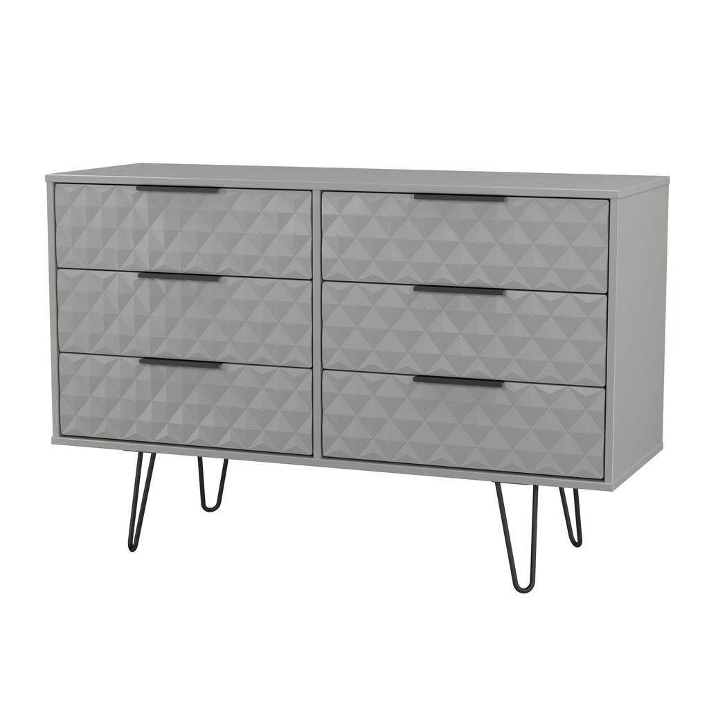 Harlequin 6 Drawer Chest with Black Hairpin Legs