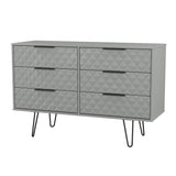 Harlequin 6 Drawer Chest with Black Hairpin Legs