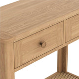 Cypress 2 Drawer Rattan Console Table with Open Shelf