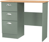Victoria 3 Drawer Single Pedestal Dressing Table with Oak Top