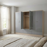 Nevada 6 Door 2 Drawer Mirrored Wardrobe