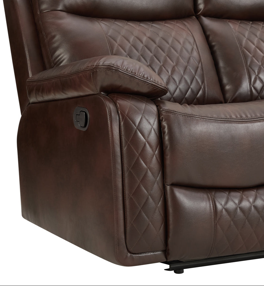 Cameron Faux Leather 3 Seater Manual Recliner Sofa