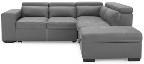 Crimson Air Leather Right Hand Corner Sofa with Storage