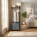 Alva Open Wardrobe with Clothes Rail & 2 Drawers