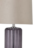 Alberta Metallic Glass Lamp with Velvet Shade