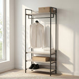 Alva Open Wardrobe with Clothes Rail & 4 Shelves