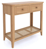 Cypress 2 Drawer Rattan Console Table with Open Shelf