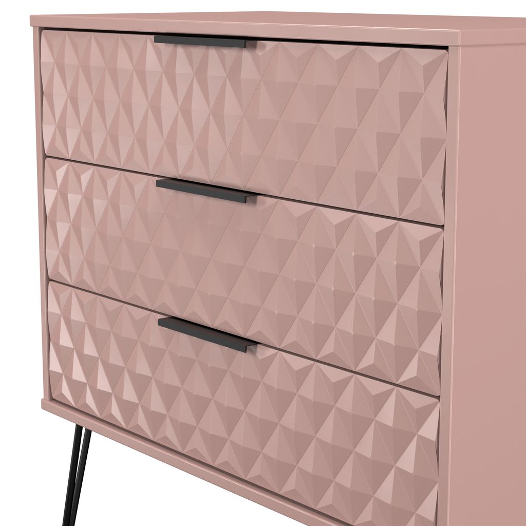 Harlequin 3 Drawer Chest with Black Hairpin Legs