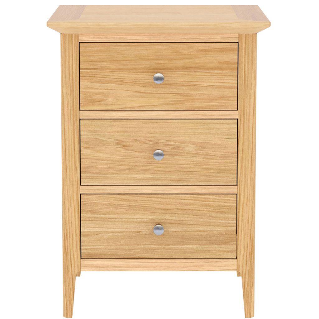 Saxon 3 Drawer Small Bedside Table
