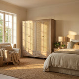 Willow Rattan 4 Door Wardrobe with 2 Drawers