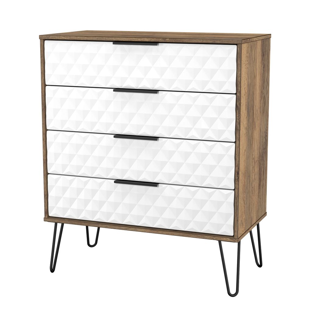 Harlequin 4 Drawer Chest with Black Hairpin Legs