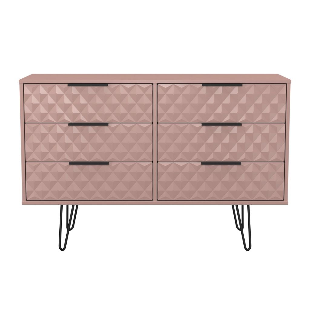 Harlequin 6 Drawer Chest with Black Hairpin Legs