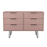 Harlequin 6 Drawer Chest with Black Hairpin Legs