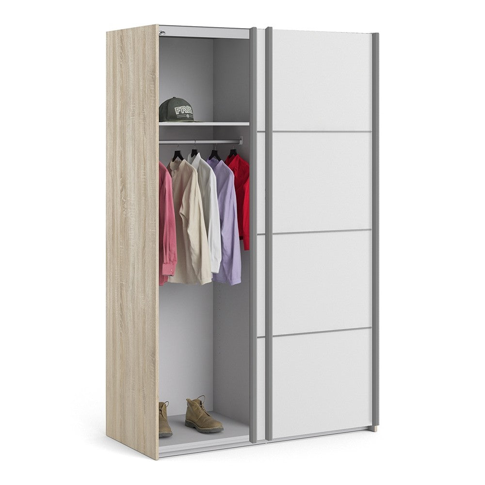 Verona 120cm Sliding Wardrobe with 2 Shelves