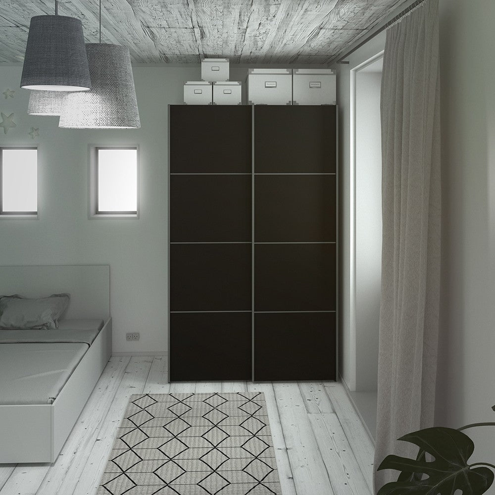 Verona 120cm Sliding Wardrobe with 2 Shelves