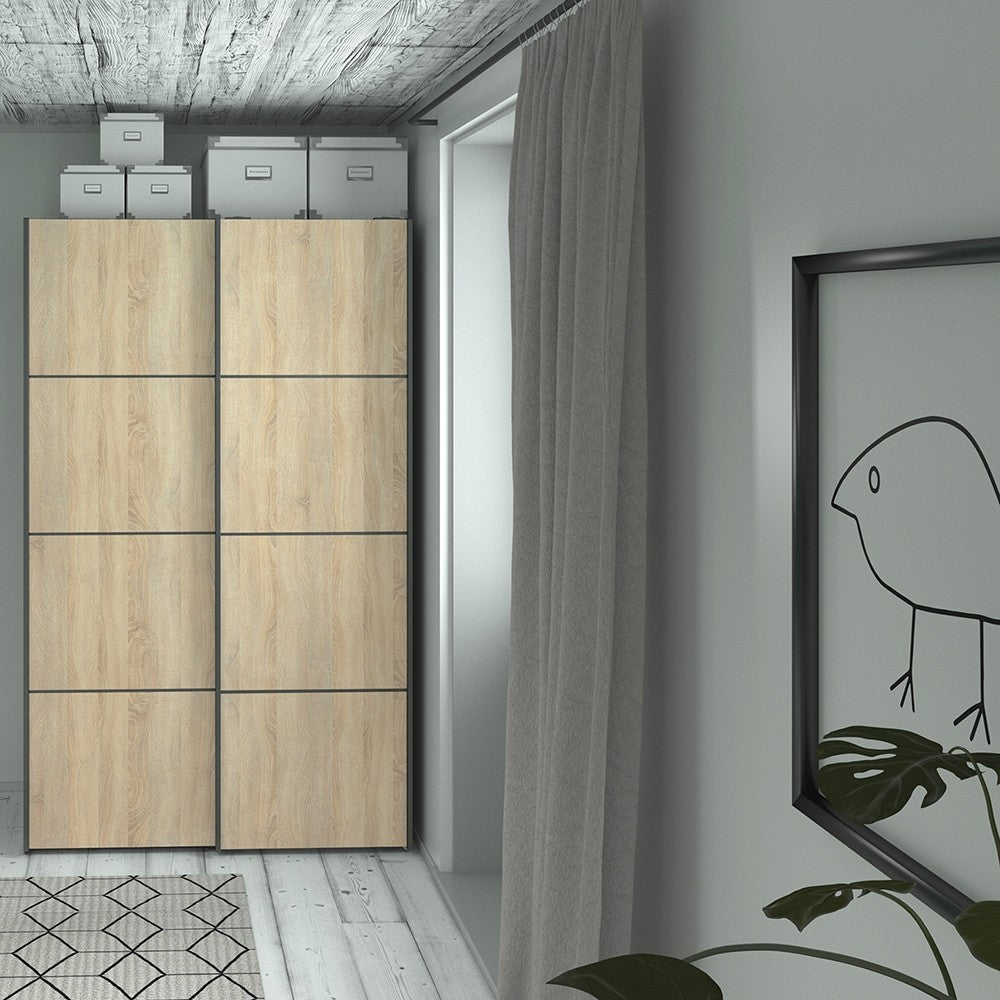 Verona 120cm Sliding Wardrobe with 2 Shelves