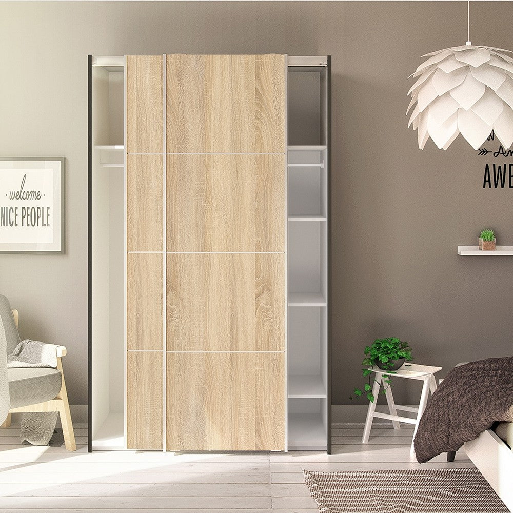 Verona 120cm Sliding Wardrobe with 5 Shelves