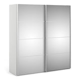 Verona 180cm Sliding Mirrored Wardrobe with 2 Shelves