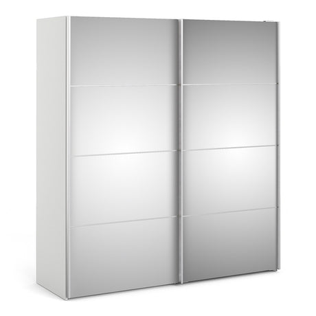 Verona 180cm Sliding Mirrored Wardrobe with 2 Shelves