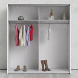 Verona 180cm Sliding Mirrored Wardrobe with 2 Shelves