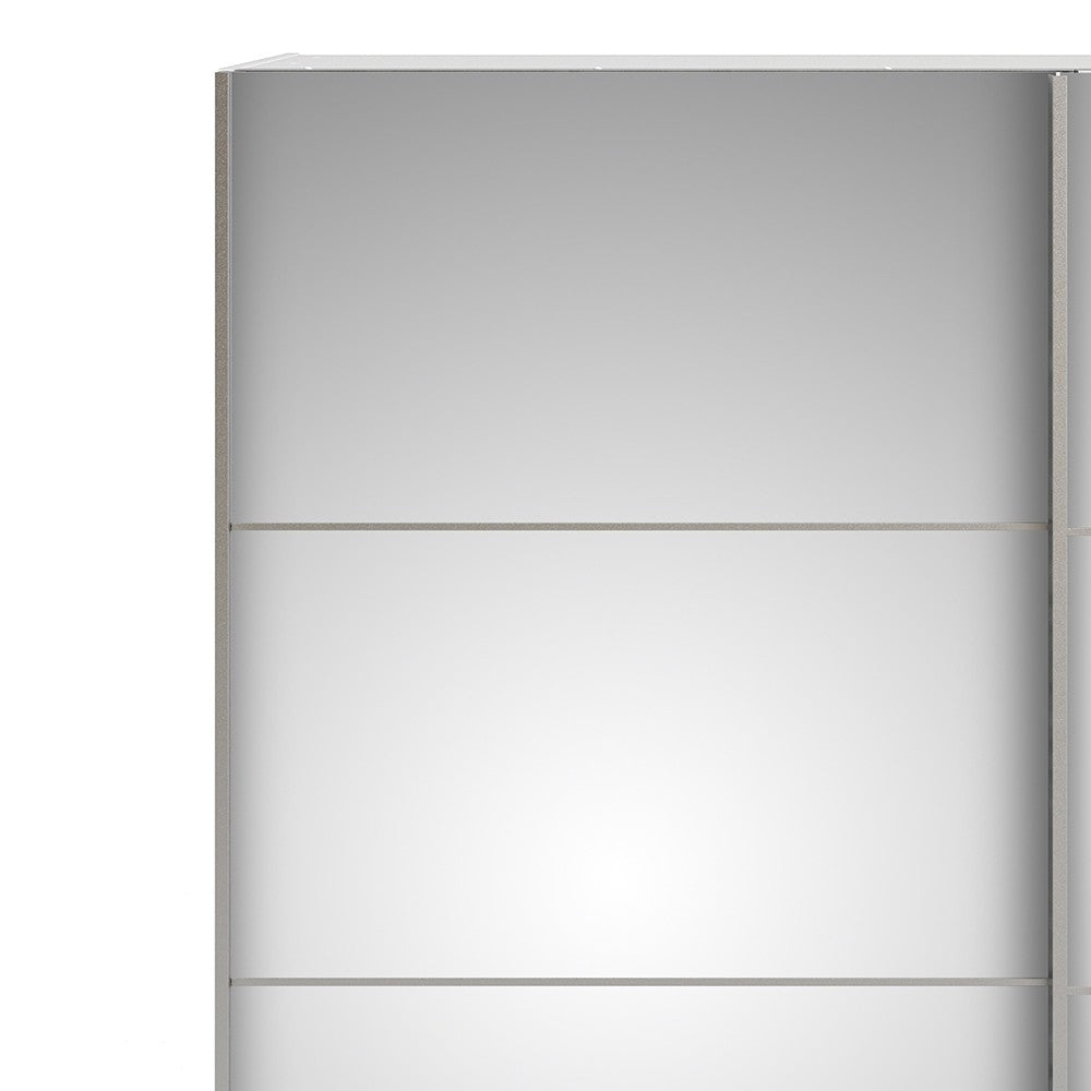 Verona 180cm Sliding Mirrored Wardrobe with 2 Shelves