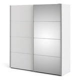 Verona 180cm Sliding Mirror Wardrobe with 5 Shelves