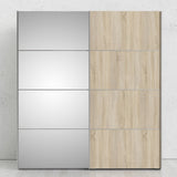 Verona 180cm Sliding Mirror Wardrobe with 5 Shelves