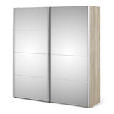 Verona 180cm Sliding Mirrored Wardrobe with 2 Shelves