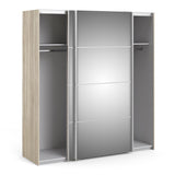 Verona 180cm Sliding Mirrored Wardrobe with 2 Shelves