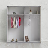 Verona 180cm Sliding Mirrored Wardrobe with 2 Shelves