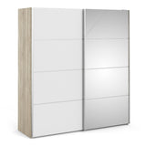 Verona 180cm Sliding Mirror Wardrobe with 2 Shelves