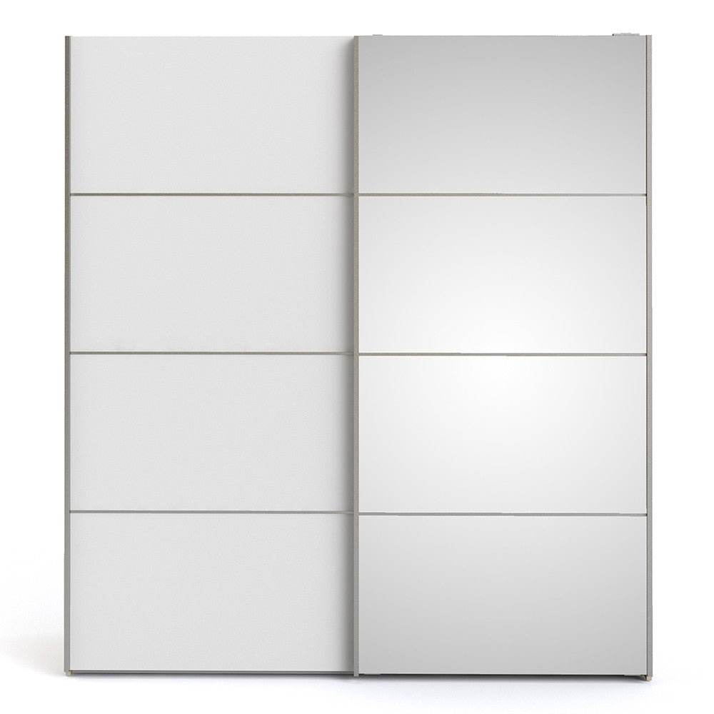 Verona 180cm Sliding Mirror Wardrobe with 2 Shelves