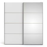 Verona 180cm Sliding Mirror Wardrobe with 2 Shelves