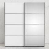 Verona 180cm Sliding Mirror Wardrobe with 2 Shelves