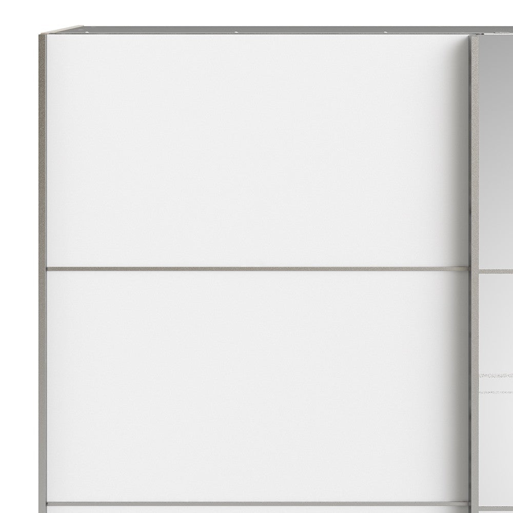 Verona 180cm Sliding Mirror Wardrobe with 2 Shelves