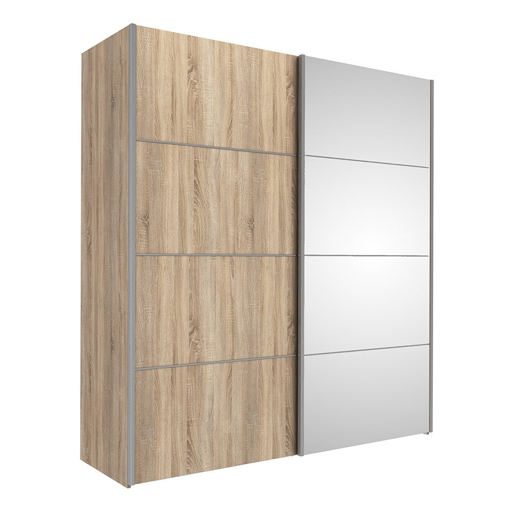 Verona 180cm Sliding Mirror Wardrobe with 2 Shelves