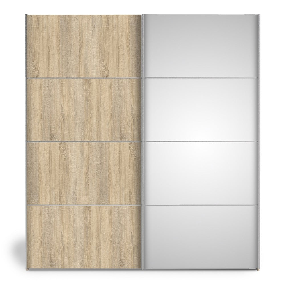 Verona 180cm Sliding Mirror Wardrobe with 2 Shelves