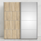 Verona 180cm Sliding Mirror Wardrobe with 2 Shelves