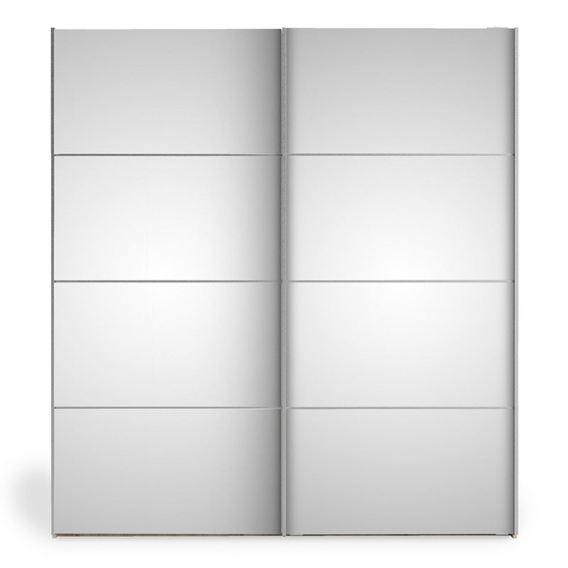 Verona 180cm Sliding Mirrored Wardrobe with 5 Shelves