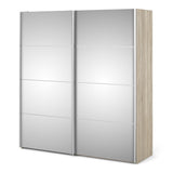 Verona 180cm Sliding Mirrored Wardrobe with 5 Shelves