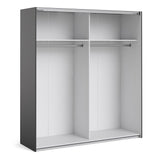 Verona 180cm Sliding Mirrored Wardrobe with 2 Shelves