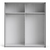 Verona 180cm Sliding Mirrored Wardrobe with 2 Shelves