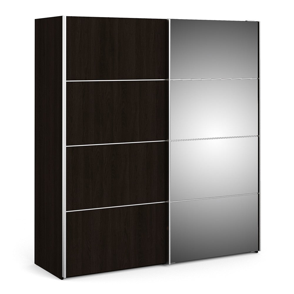 Verona 180cm Sliding Mirror Wardrobe with 2 Shelves