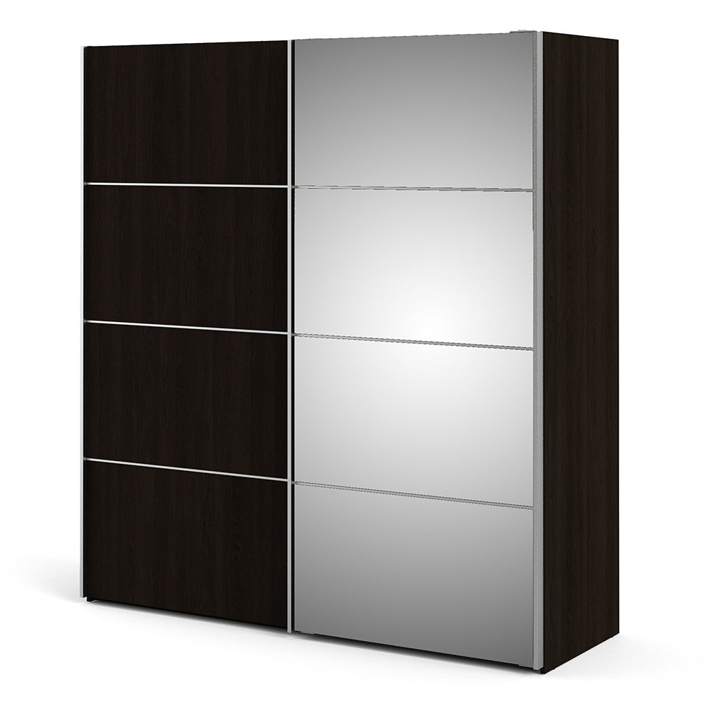 Verona 180cm Sliding Mirror Wardrobe with 2 Shelves