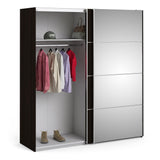 Verona 180cm Sliding Mirror Wardrobe with 2 Shelves