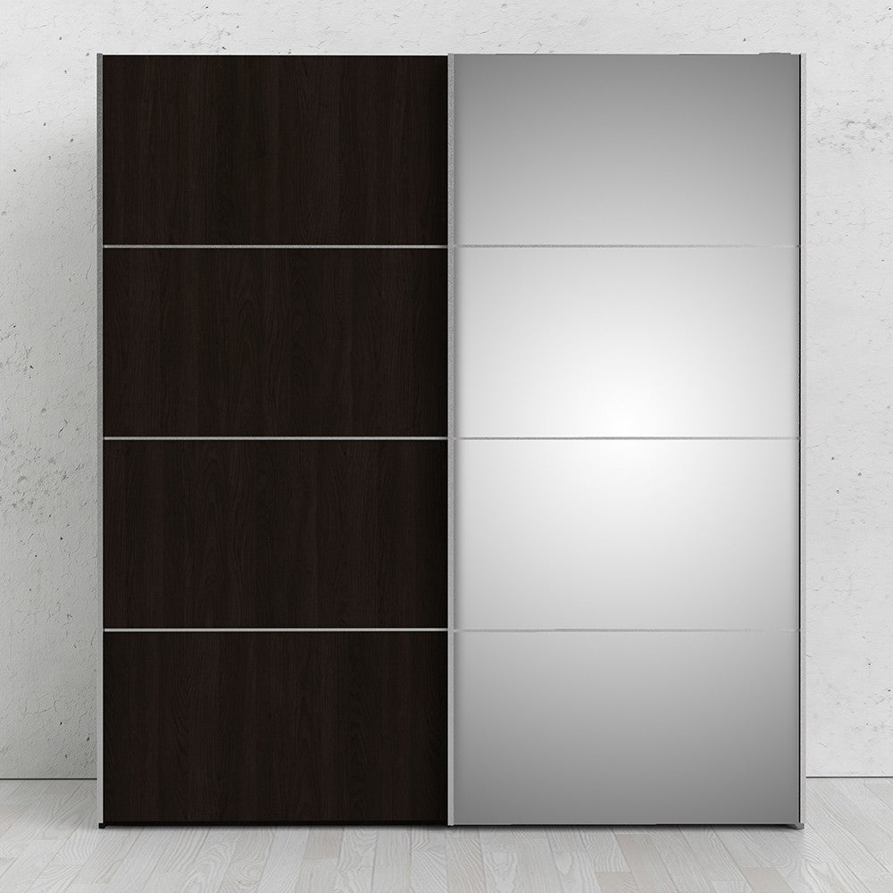 Verona 180cm Sliding Mirror Wardrobe with 2 Shelves