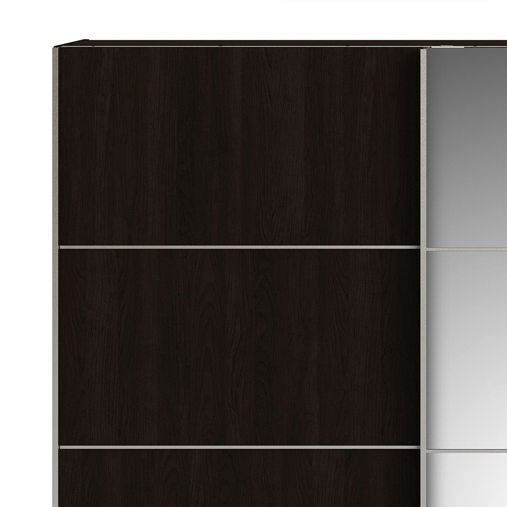 Verona 180cm Sliding Mirror Wardrobe with 2 Shelves