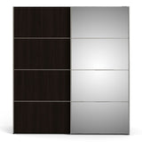 Verona 180cm Sliding Mirror Wardrobe with 5 Shelves