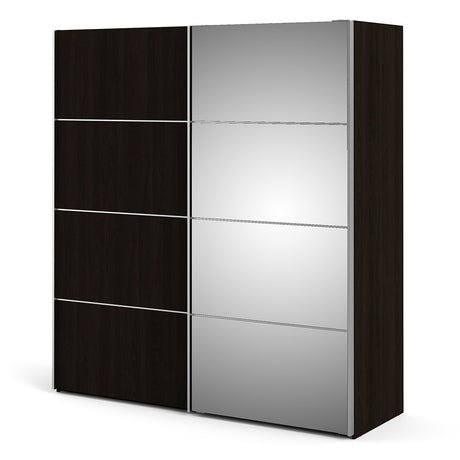 Verona 180cm Sliding Mirror Wardrobe with 5 Shelves