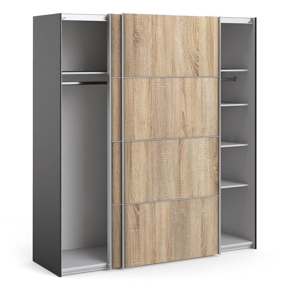 Verona 180cm Sliding Wardrobe with 5 Shelves